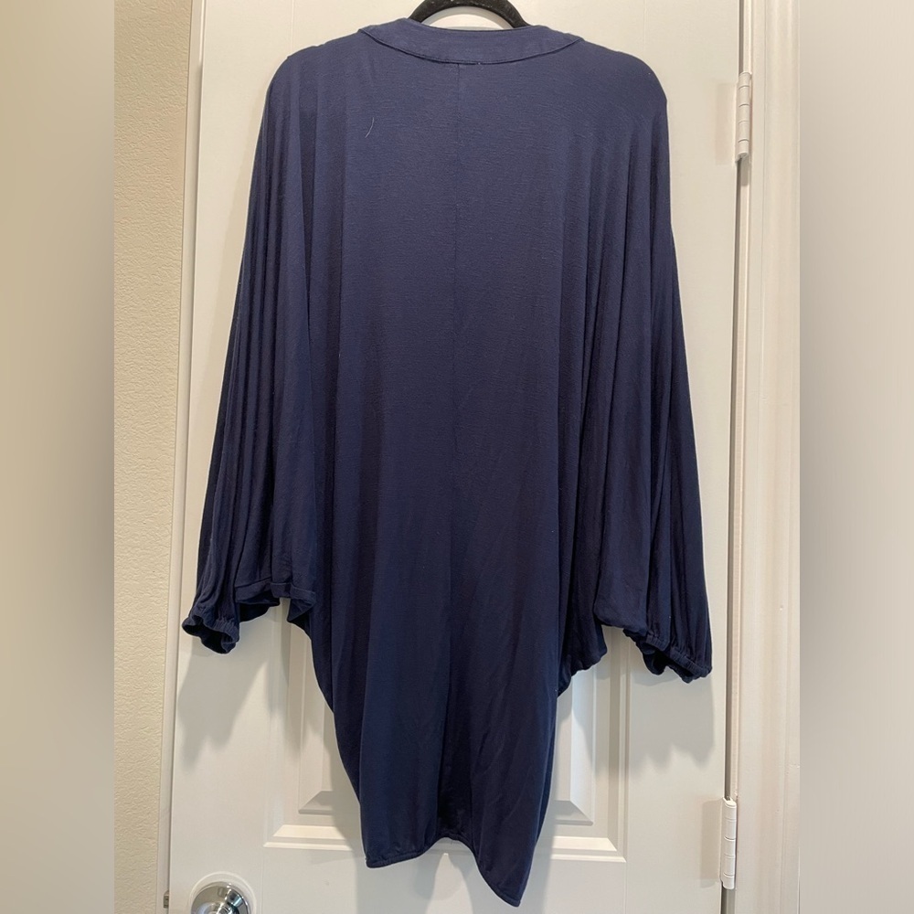 Umgee Women’s Cardigan Large Blue Embroidered Trim Cocoon Contemporary Bohemian - Picture 3 of 16